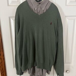 Ralph Lauren Olive V-Neck Sweater